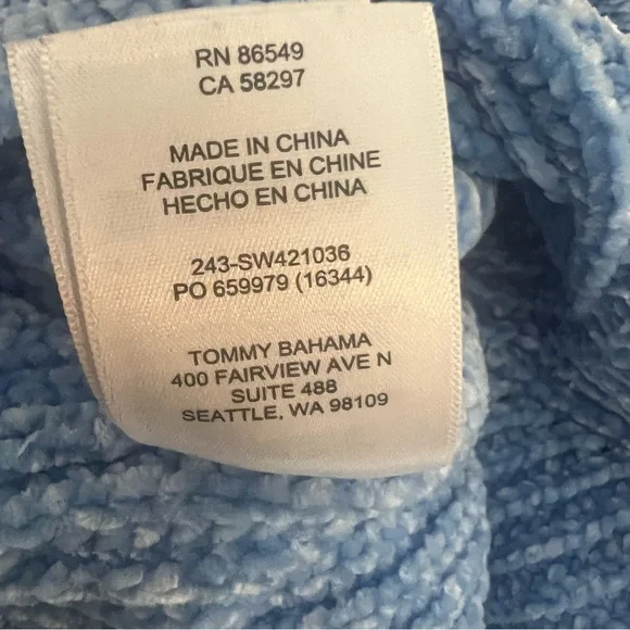 Tommy Bahama Knit Women's Shell St Luna Sweater Size XS/TP Light Blue Soft - Picture 9 of 9
